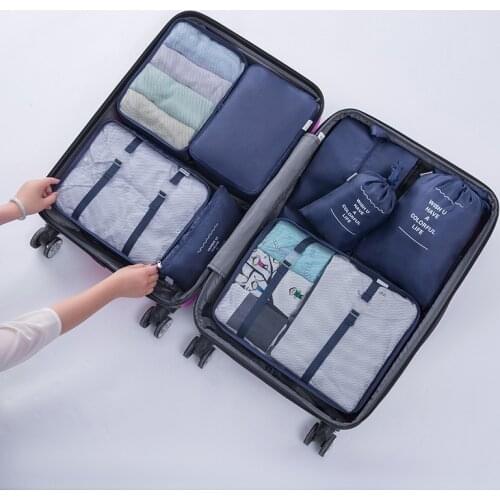 New 8PCS/Set Travel Organizer Bags For Clothing Packing Organizers Clear Mesh Bags Suitcase Luggage Bag In Bag Dropshipping
