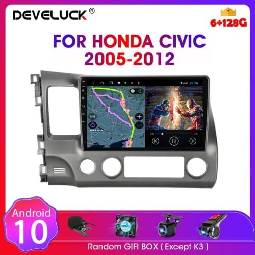 For Honda Civic 8 2005-2011 Android AI Voice Control 4G net DSP Car Radio Multimedia Navigation GPS 2 din MP5 DVD stereo audio