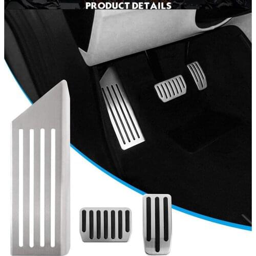 Car Stainless Steel Rest Brake Pedal Foot Pedal Pads for Tesla Model 3 19-21