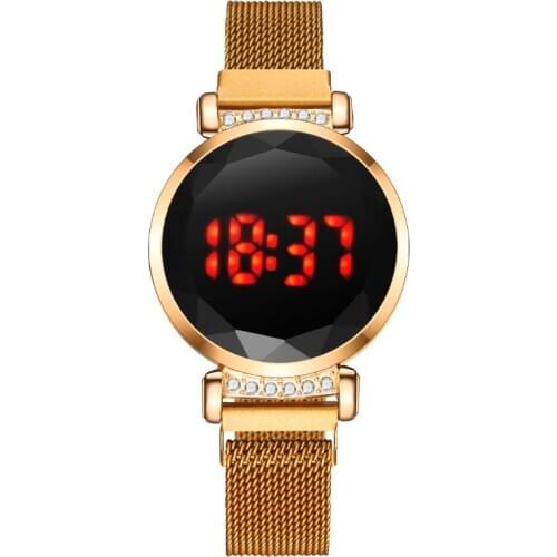 Luxury LED Women Magnetic Bracelet Watches Rose Gold Digital Watch Electronic Wristwatch 2020 New Ladies Clock Relogio Feminino