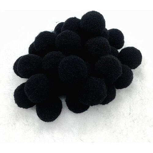 Black Pompom 10/15/20/25/30mm Mini Fluffy Soft Pom Poms Pompoms Ball Handmade Kids Toys Wedding Decor DIY Sewing Craft Supplies