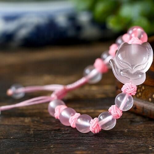 Drop Ship Crystal Fox Bracelet Jewlery With Round Beads JewelryLucky for Women Girl Gift Bracelet Jewelry