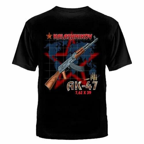 T-shirt with Russian T-Shirts russia putin military AK47 Mens Clothing army rus