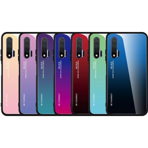 Gradient Tempered Glass Phone Case for Huawei nova 3 3i 5 5i 6 7 7i Se Honor 8x 9x 20 v20 Y5P Y6P 30 V30 8X 9X Enjoy 8 9plus