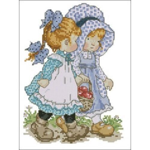 NN xiaoyi cotton self-matching cross stitch Cross stitch RS cotton comes with no prints Sarah Kay - two good friends