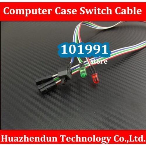 Free Shipping 20PCS/LOT Computer Case Switch Cable 60CM Computer Switch Keys "POWER" Start Cable