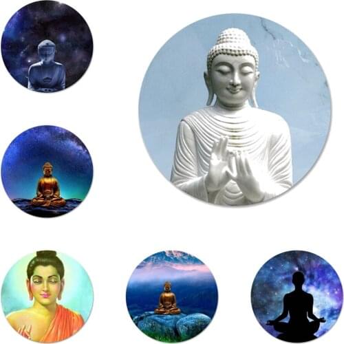 Colorful Galactic Gautama Buddha India Icons Pins Badge Decoration Brooches Metal Badges For Clothes Backpack Decoration