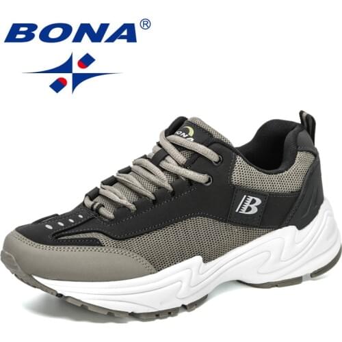 BONA 2021 New Designers Popular Mens Sneakers Trendy Lace-Up Lightweight Walking Big Size Leisure Footwear Man Zapatillas Hombre