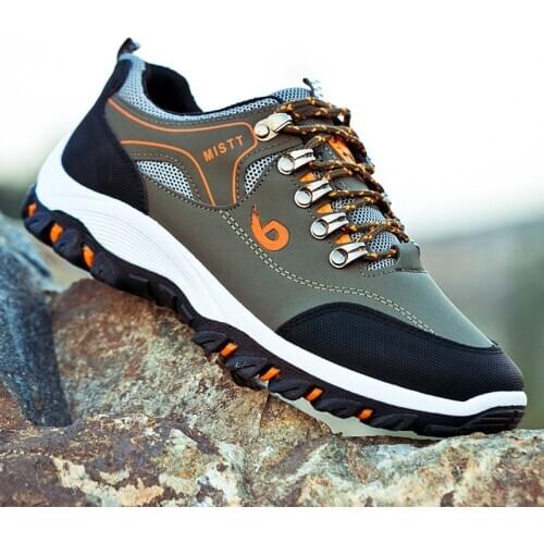 Mens casual shoes tennis shoes fashion sneakers thick-soled breathable wear-resistant non-slip shoes outdoor hiking shoes