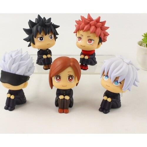 5Styles 8-9cm Jujutsu Kaisen Q Version Decoration Dolls Gojo Satoru Yuji Ryomen Sukuna Sit Style Statue PVC Model Figure Toys