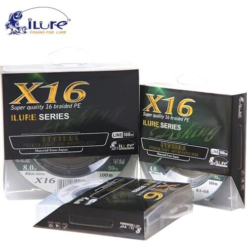 ILure Brand 100 Mt 20-155lb PE Braided Line 16 Stands Multifilament Line Strong Fishing Line Carp Fishing Salt Water Line Pesca