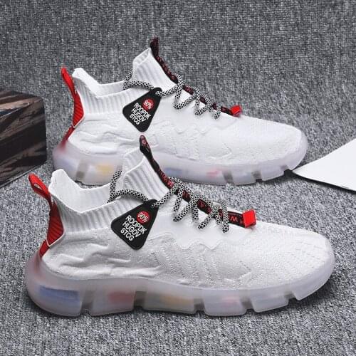 New Arrival Mens Shoes Wave Shape Design Non-slip Sole Mens Sneakers Breathable Jogging Training Fashion Socks Men Sneakers