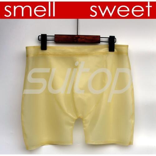 Mens latex shorts trasaprent rubber high quality level