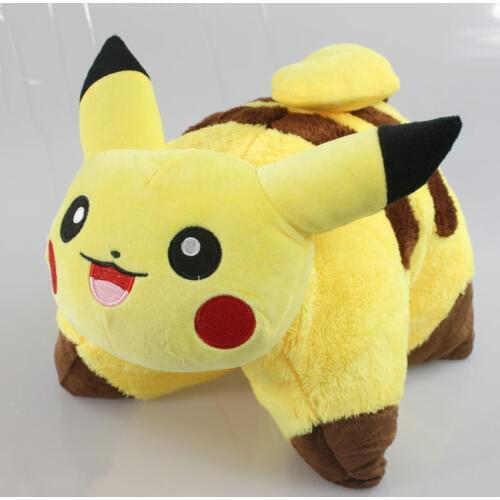 Pokemon Pikachu Cartoon Soft Stuffed Doll Toys Cute Pikachu Anime Cartoon Plush Cushion Pillow Doll Children Kids Toy 40*30cm