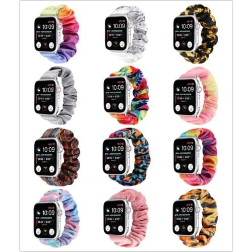 For Apple Watch Series 6 5 4 3 2 1 SE Soft Scrunchie Fashion Sport Loop Band Wrist Strap