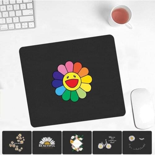 Mouse Pad Laptop Mouse Mat for Office Home PC Computer Keyboard Daisy Pattern Mouse Pad Desk Pad Gaming Desk Mats 25x21cm