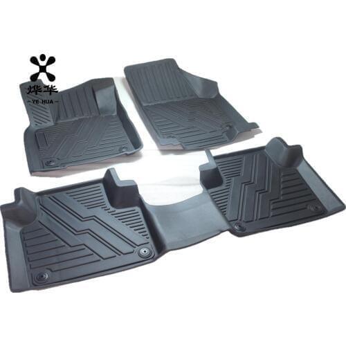 Custom Car All-Weather TPE TPO Floor Foot Mat Black Full Set Trim to Fit For VW Volkswagen Atlas Teramont 2017 2018 2019