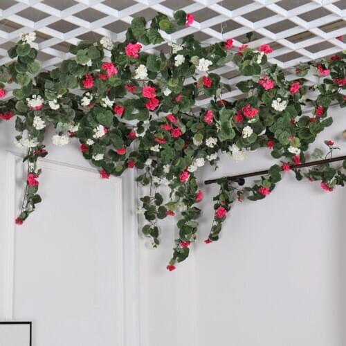 Wall decor Family windowsill balconies Decorative Artificial flowers silk Begonia vine Fake plants rattan wedding backdrop decor