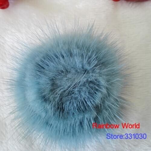 Genuine blue Mink hair Fur flower Brooch for coat trendy DIY accessories 2 Pieces/lot