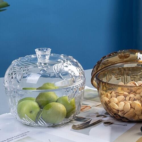 Nordic Transparent Plastic Food Storage Jar Snacks Dried Fruit Candy Jar Tank Sugar Bowl Containers with Cover Home Storage Box