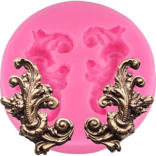 KUXSE Scroll Relief Cake Border Silicone Molds SugarCraft Flower Fondant Cake Decorating Tools Candy Chocolate Gumpaste Mold