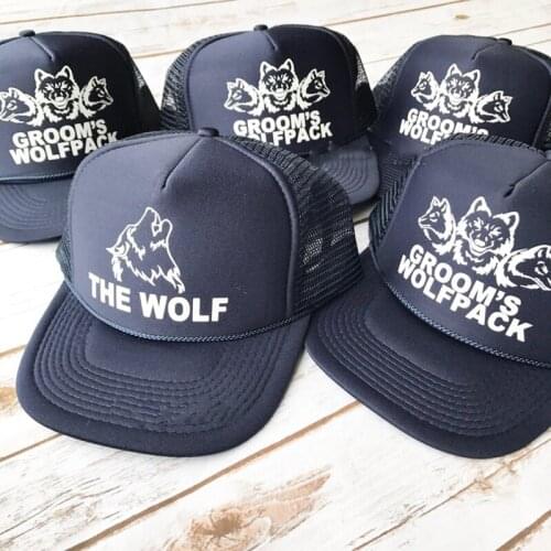 Bachelor Party Hat wolf groom Wolfpack Groomsman best man Gift present forest rustic Beach wedding bridal shower Photo props