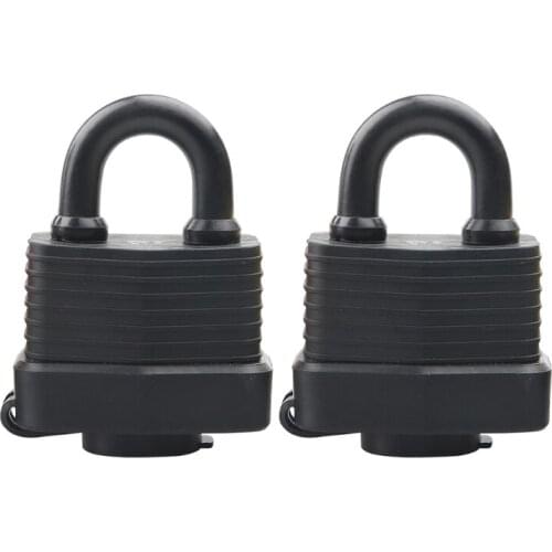 Heavy Duty Metal Keyed Padlock 2 Pack Waterproof Padlock For Outdoor Use Garage Fence Sturdy Lock 2 Inch Wide Body Key Anticut
