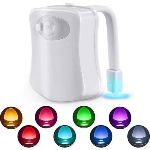 Sensor Lamp LED Toilet Bowl Light 8/16 Mode Automatic Motion Bathroom Light Waterproof Backlight Body Sensing Light