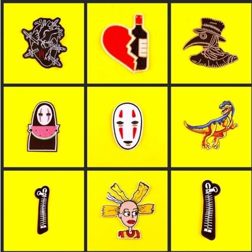 Punk Diy Embroidered Patch Hear Sticker On Clothes Patch Stripe Dinosaur Sewing Patches Applique Jacket Badges Iron On Patches