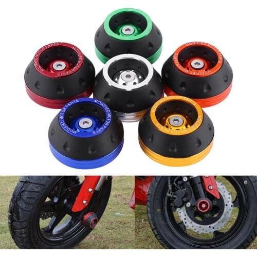 1 pair Motorbike Falling Protection Scooter Moped CNC Aluminum Motorcycle Accessories Front Fork Wheel Frame Sliders