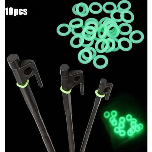 10PCs Silicone Luminous Tent Ground Nail Ring O-shaped Fishing Rod Ring Multi-functional Night Light Outdoor Camping Accessories