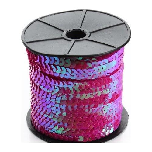 100 Yards 6mm Glitter Powder Coating Sequins Trim Scrapbooking Sewing Crafts Shining Ribbon Paillette String
