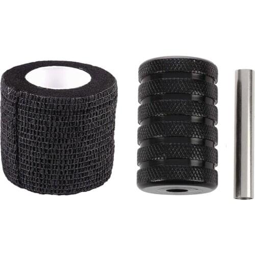 2 Pcs Accessories: 1 Pcs 30mm Aluminum Alloy Grip for Tattoo Machine Gun & 1 Pcs Self Adherent Adhesive Free Grip