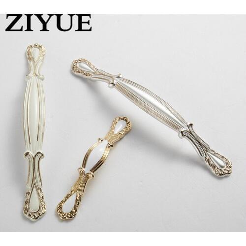 2PCS/Lot Free Shipping Zinc Alloy, Porcelain, White Handle, European Drawer Cabinet, Wardrobe Door