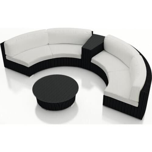 2015 Luxury Design Outdoor Wicker Patio 4 Piece Round Sectional Set