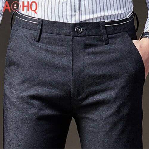 2021 Summer Plaid Suit Pants Men Regular Fit Cotton Mens Clothing Office Formal Dress Trousers Men