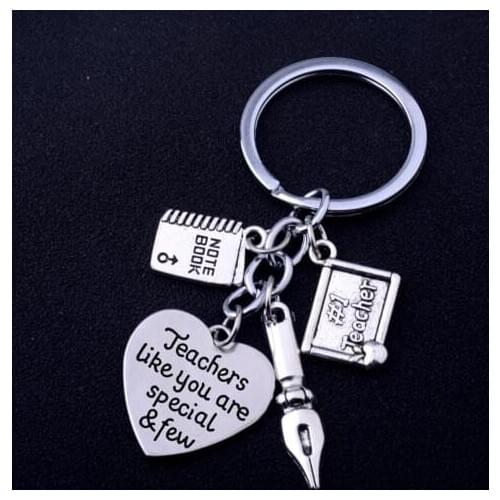 36PCs Engraved Words Teachers Like You Are Special & Few Keyrings Teacher Pen Notebook Pendant Keychain Teachers Jewelry Gifts