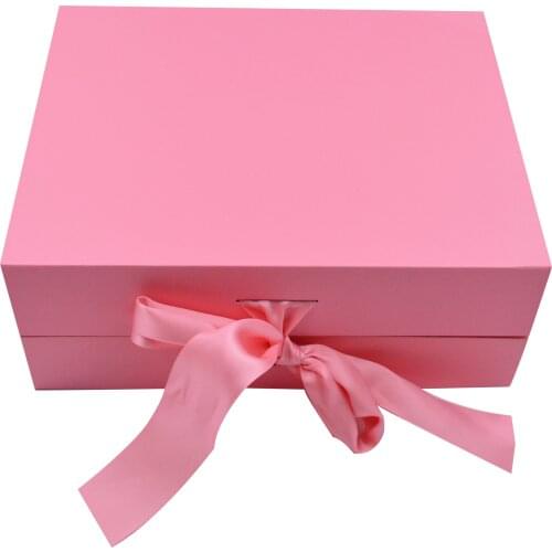 Fancy Design 500pcs Hot Sale Pink Wholesale Magnetic Boxes Gift Boxes With Ribbon Wedding Dress Boxes For Clothes Hair Bundle