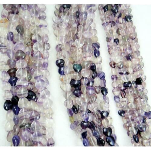 Natural Stone Beads Heart-shaped fluorite For DIY Necklace Jewelry Making Strand 15",Free Shipping Y17
