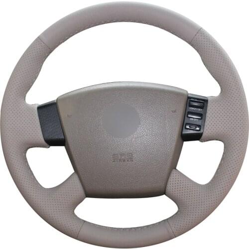 Beige Natural Leather Car Steering Wheel Cover for Nissan Teana 2003-2008 Old Teana Renualt Samsung SM5