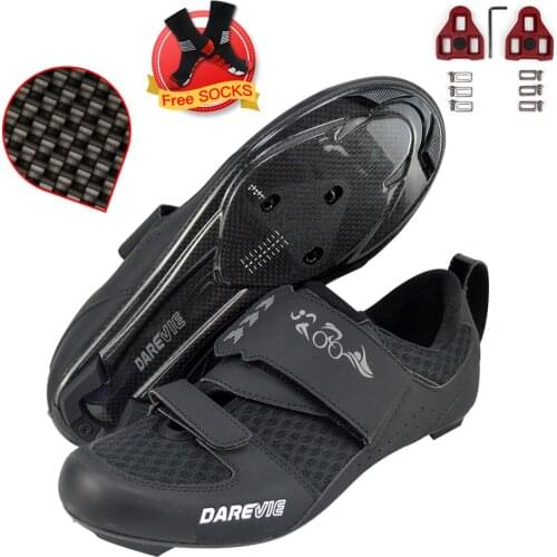 DAREVIE Pro Carbon Cycling Shoes Pro Race Triathlon Shoes 10 Level Hard Carbon Light Road Cycling Shoes Men Women Tri Snearkers