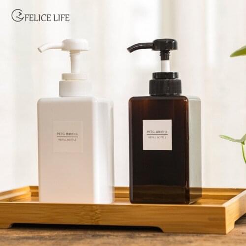 250/450/650ML Liquid Soap Dispenser Bathroom Shampoo Bottle Travel Cosmetic Shower Gel Body Wash Lotion Container Pump Bottle