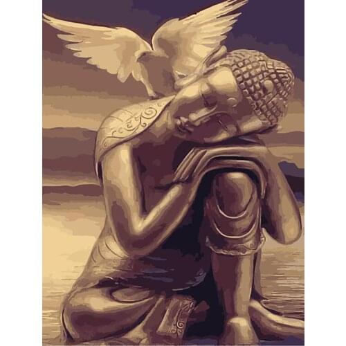 DIY 40X50 Oil Painting By Numbers Sleeping buddha paint by numbers On Canvas Home Decor Digital Painting chrismas