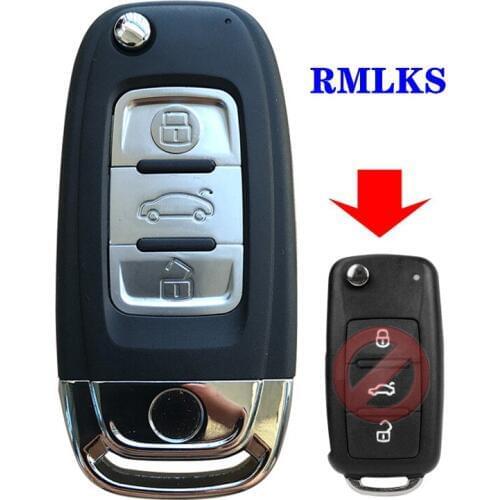 202AD Flip Folding Remote Key Shell For VW Golf Passat Beetle Polo Bora 3 Button Uncut HU66 Blade Auto Blank Fob Case