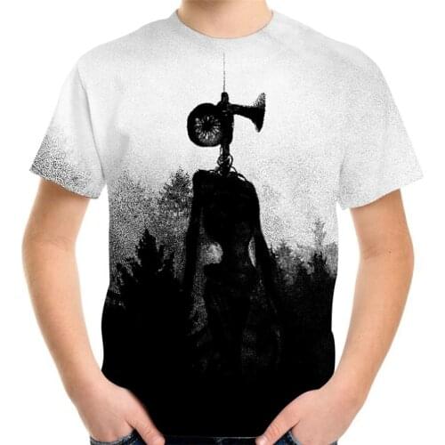 Men Women Siren Head 3D Print T-Shirt SCP Horror Game Streetwear Clothes Girl Boy Harajuku Style Tshirt Teen Birthday Party Tee