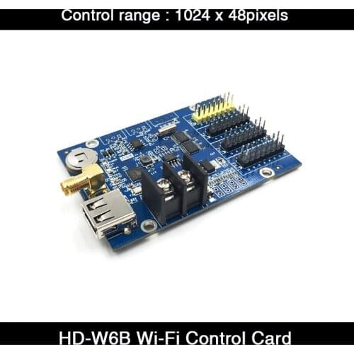 Huidu Asynchronous LED Control Card HD-W6B USB+WIFI Single & Dual Color LED Video Display Controller