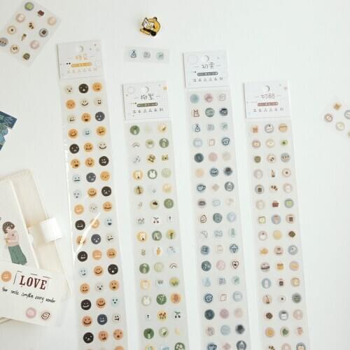 Ins wind cute little things smiley stickers creative collage stationery aesthetics stickers scrapbook PET tape school supplies