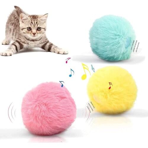 Interactive Cat Ball Toys Plush Electric Catnip Sound Cat Selfplaying Kitten Toy Pet Ball Pet Supplies Products Toys for Cats
