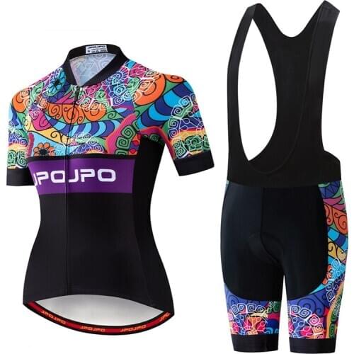 JPOJPO Cycling Jersey Sets Women Short Sleeve Ladies Ropa Ciclismo Bike Jersey Racing Quick dry MTB Bicycle Shirts Tops bottom