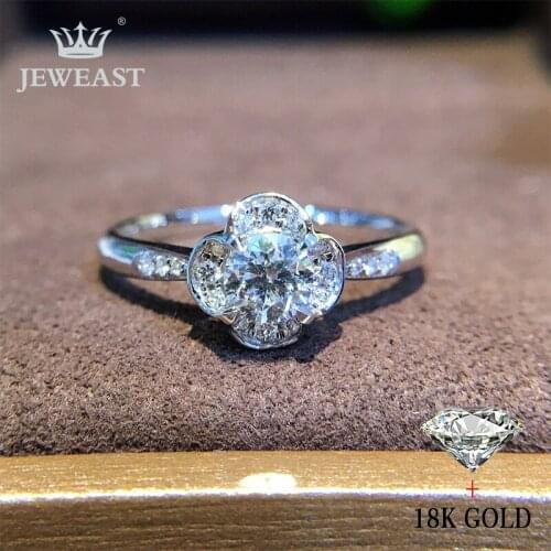 Natural Diamond 18K Gold Pure Gold Ring Beautiful Gemstone Ring Good Upscale Trendy Classic Party Fine Jewelry Hot Sell New 2020